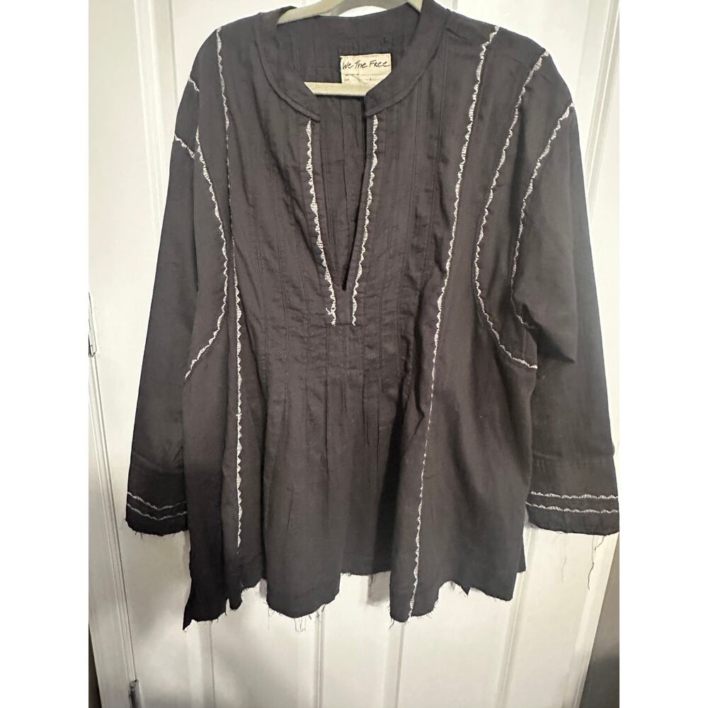 Free People's We The Free Simply Craft Top in “Washed Black Combo” Large - NWOT